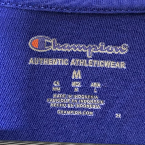 Men’s Blue Yellow Checkered Logo‎ Tee Shirt Medium - Picture 7 of 11